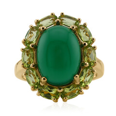 Green Agate Silver Ring