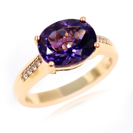 Blaubeer-Quarz-Goldring