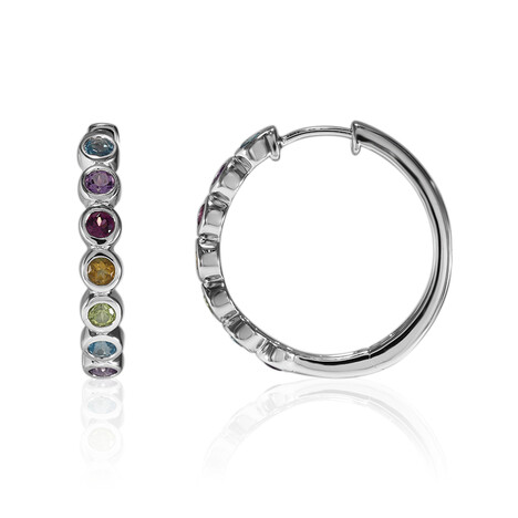 Pendientes en plata con Topacio azul suizo