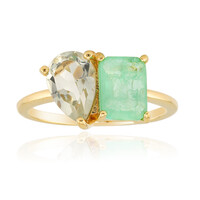 Zilveren ring met een groene amethist