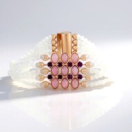 Bracelet en argent et Opale rose (KM by Juwelo)