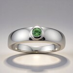 Bague en argent et Grenat Démantoïde de Madagascar (John Ferry)