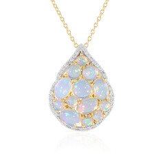 Zilveren halsketting met Welo-opalen