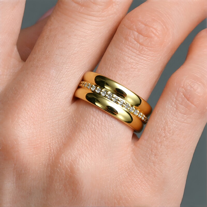 I2 Brown Diamond Silver Ring