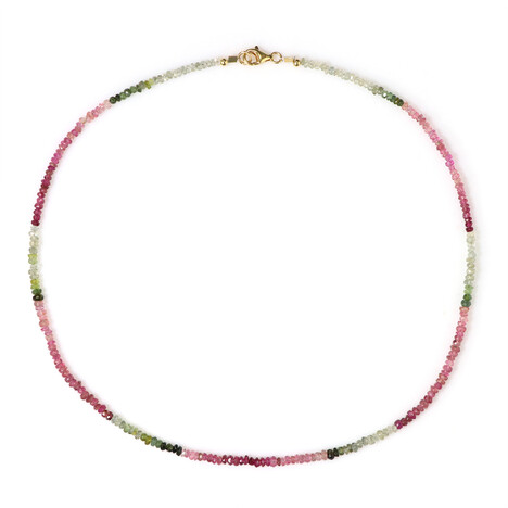 Zilveren halsketting met Nigeriaanse roze toermalijnen