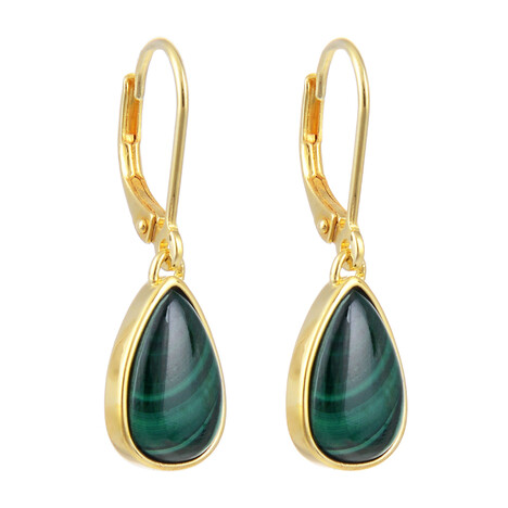 Zilveren oorbellen met Malachieten