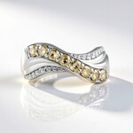 Anello in argento con Diamante Champagne I2 (de Melo)