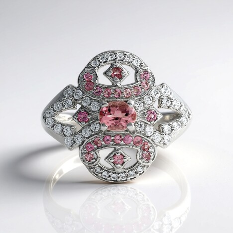 Anello in argento con Tormalina Rosa Nigeriana