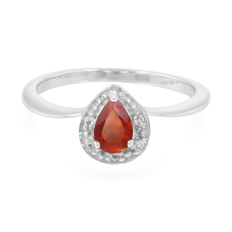 Bague en argent et Opale de Feu de Salamanque
