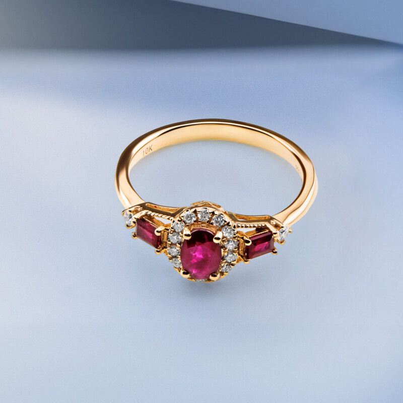 Anillo en oro con Rubí de Mozambique AAA