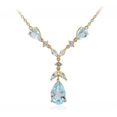 Collier en argent et Topaze bleu ciel