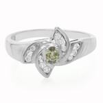 Bague en argent et Saphir paon non chauffé