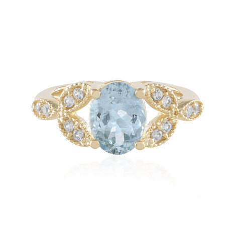 Anillo en plata con Aguamarina de Brasil