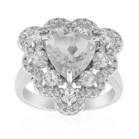 Weißer Topas-Silberring