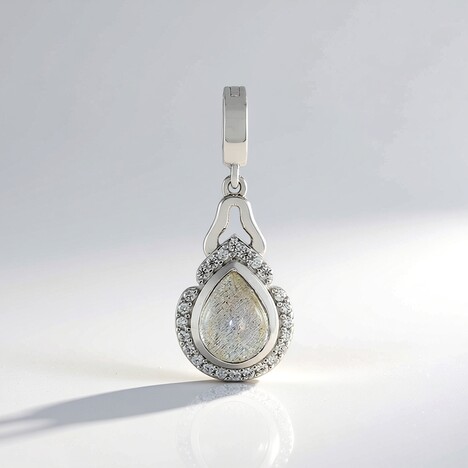 Ciondolo in argento con Labradorite rosa Maniry