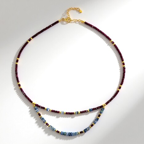 Collana in argento con Granato Mozambico (Riya)