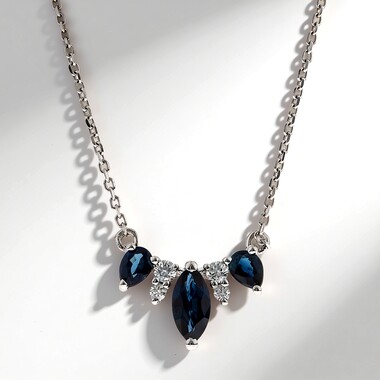 Gouden halsketting met een Blauwe Ceylon saffier (CIRARI)