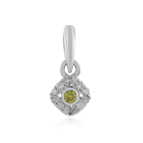 Pendentif en argent et Diamant jaune I2