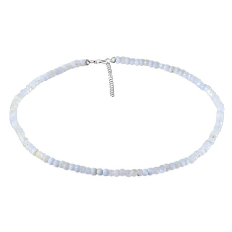 Blauer Chalzedon-Silberhalskette