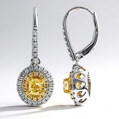 Orecchini in oro con Diamante Giallo SI2