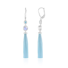 Pendientes en plata con Calcedonia agua  (KM by Juwelo)