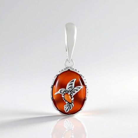 Ciondolo in argento con Onice Rossa (Desert Chic)