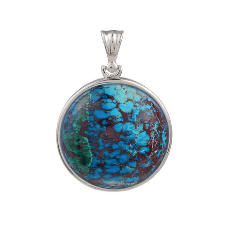 Chrysokoll-Silberanhänger