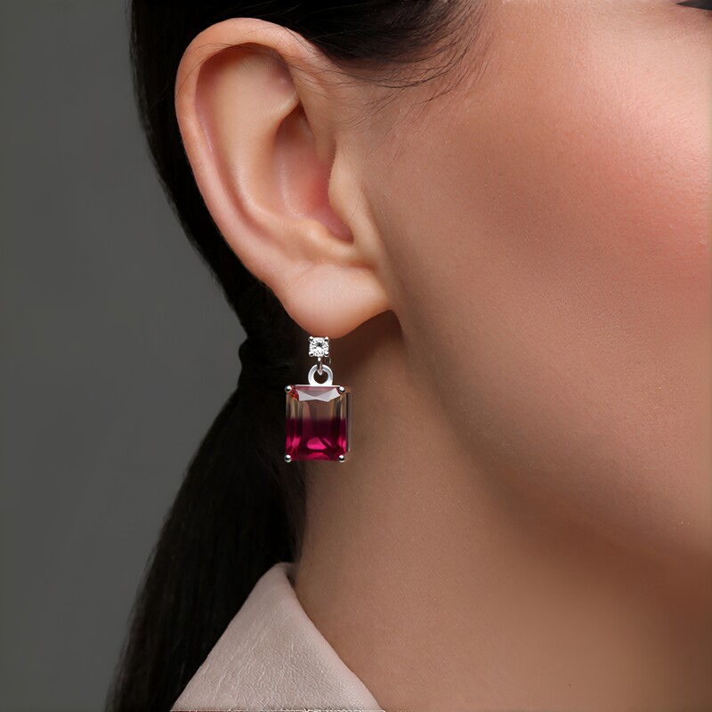 Pendientes en plata con Fluorita multicolor (Pallanova)