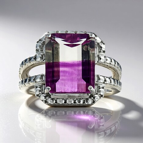 Anello in argento con Fluorite Bicolore (Pallanova)