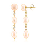 Pendientes en plata con Perla naranja Freshwater (TPC)