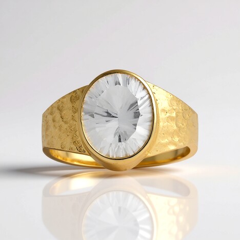 Anello in argento con Quarzo Bianco (MONOSONO COLLECTION)