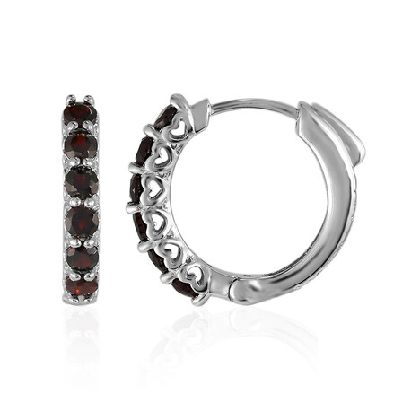 Granat-Silberohrringe
