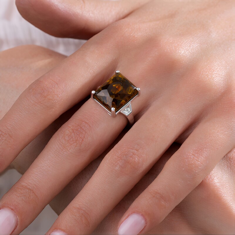 Zilveren ring met een dinosaurus kwarts