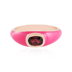 Zilveren ring met een framboos rhodoliet