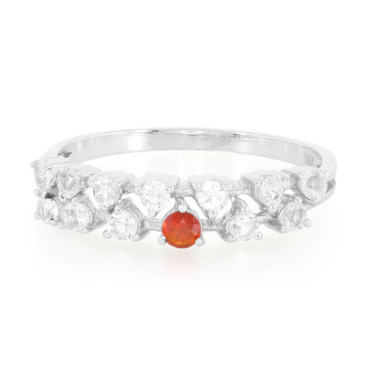 Bague en argent et Opale de feu de Querétaro