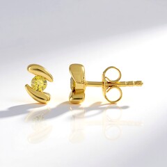 Orecchini in argento con Diamante Giallo I2