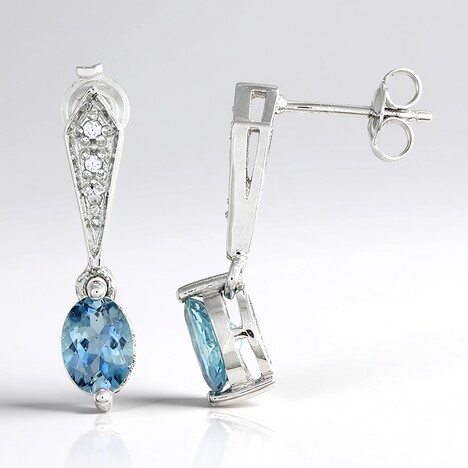 Orecchini in argento con Acquamarina Santa Maria
