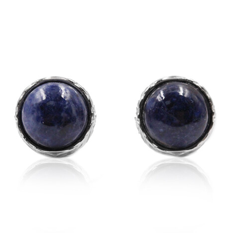 Zilveren oorbellen met sodalietstenen