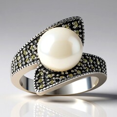 Anello in argento con Perla d'Acqua Dolce Bianca (Annette classic)