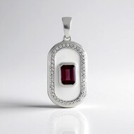 Ciondolo in argento con Rodolite