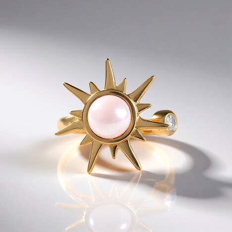 Anello in argento con Quarzo Rosa