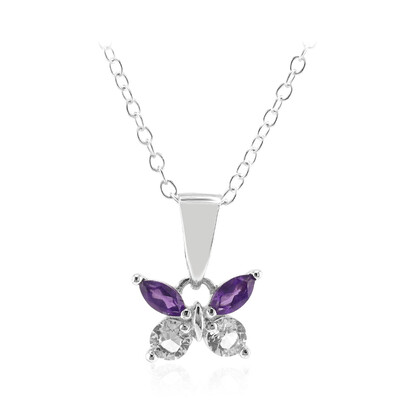 Collier en argent et Améthyste de Zambie