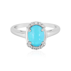 Blue Ethiopian Opal Silver Ring