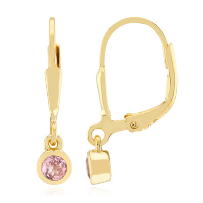 Boucles d'oreilles en argent et Tourmaline rose du Nigéria