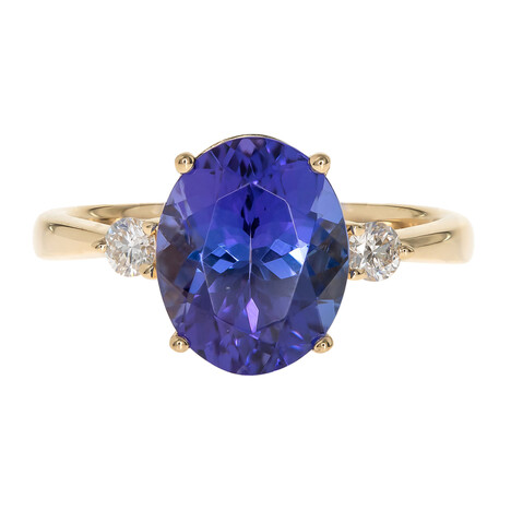 Gouden ring met een AAA tanzaniet (CIRARI)