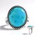 Anello in argento con Turchese Kingman Mohave Blu (Jones Lee)