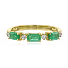 Gouden ring met AAA Zambia smaragden