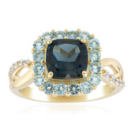 Londonblauer Topas-Goldring (de Melo Gold)