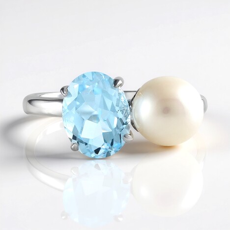 Anello in argento con Topazio Blu Cielo