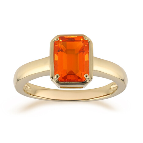 Anillo en oro con Ópalo de fuego AAA de México